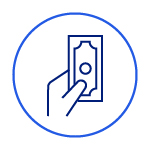 icon showing hands holding cash