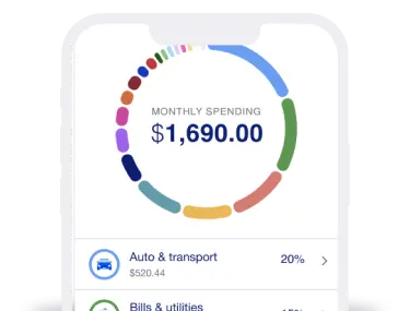 View of monthly spending categories in the U.S Bank mobile app