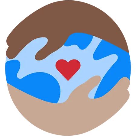 Hands hugging a globe.