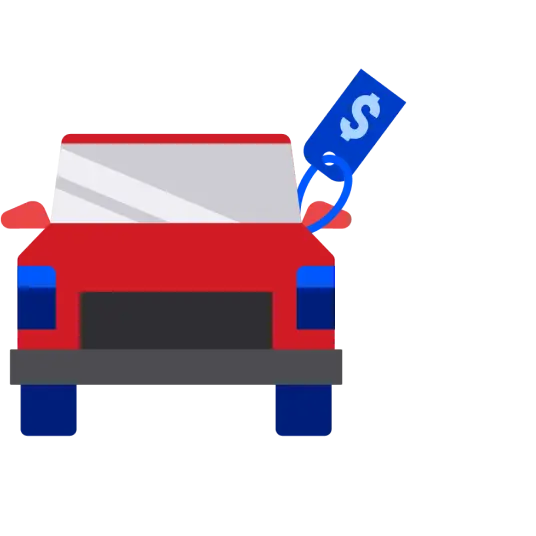 car with price tag illustration