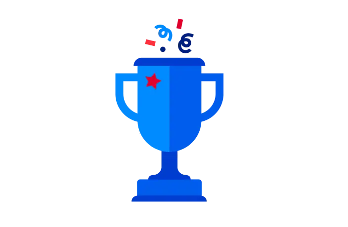 Guaranteed rate illustration of a winning trophy