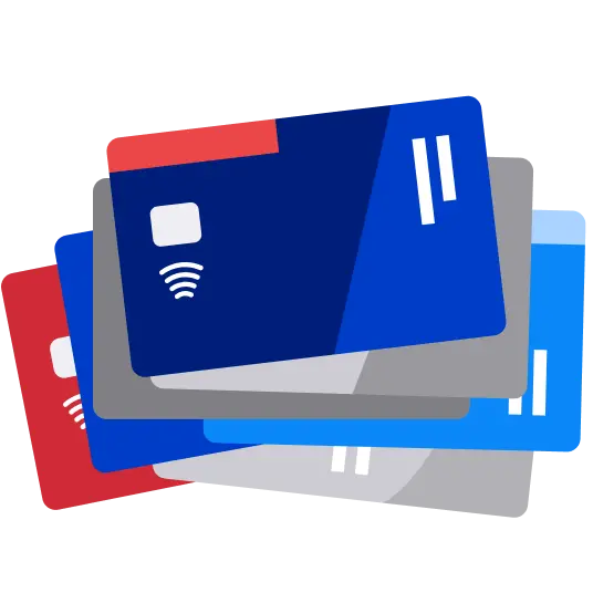 stack of credit cards illustration