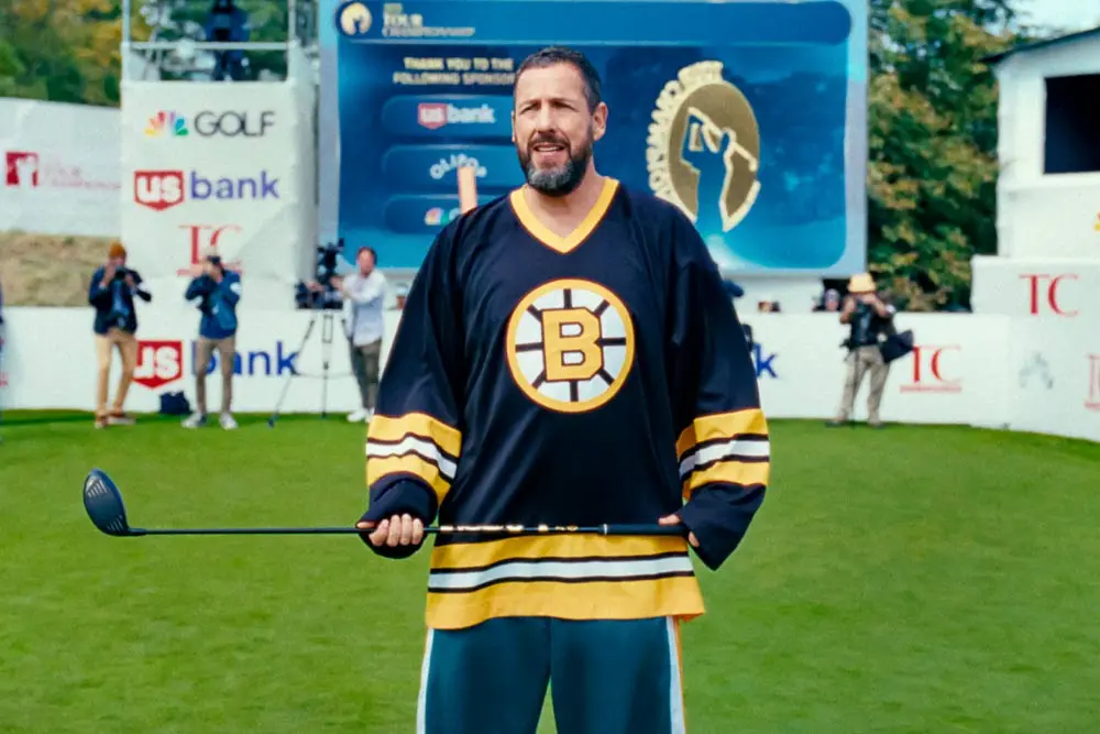 Two golf commentators from Happy Gimore 2