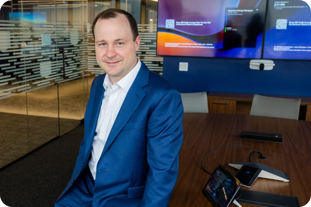 Man sitting on a desk