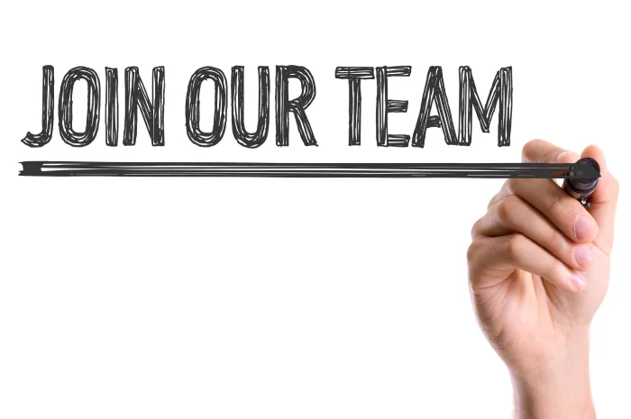 handwritten join our team sign