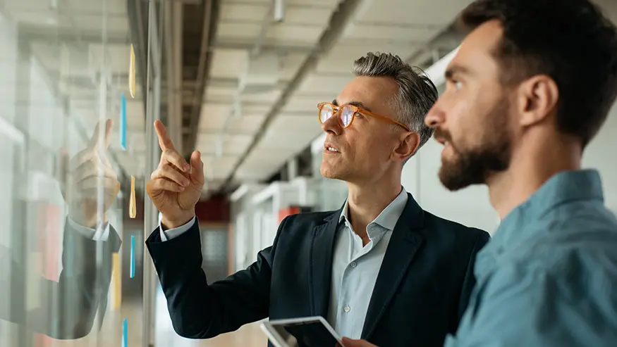 Businesspeople brainstorming ideas