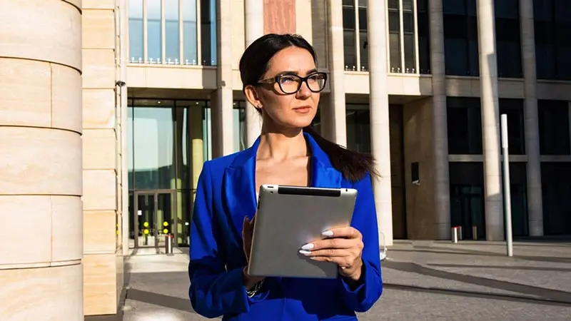 Woman with a tablet in her hand