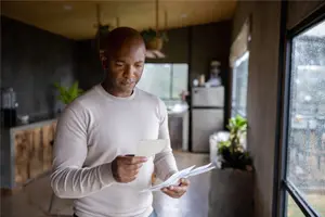 Man holding a check