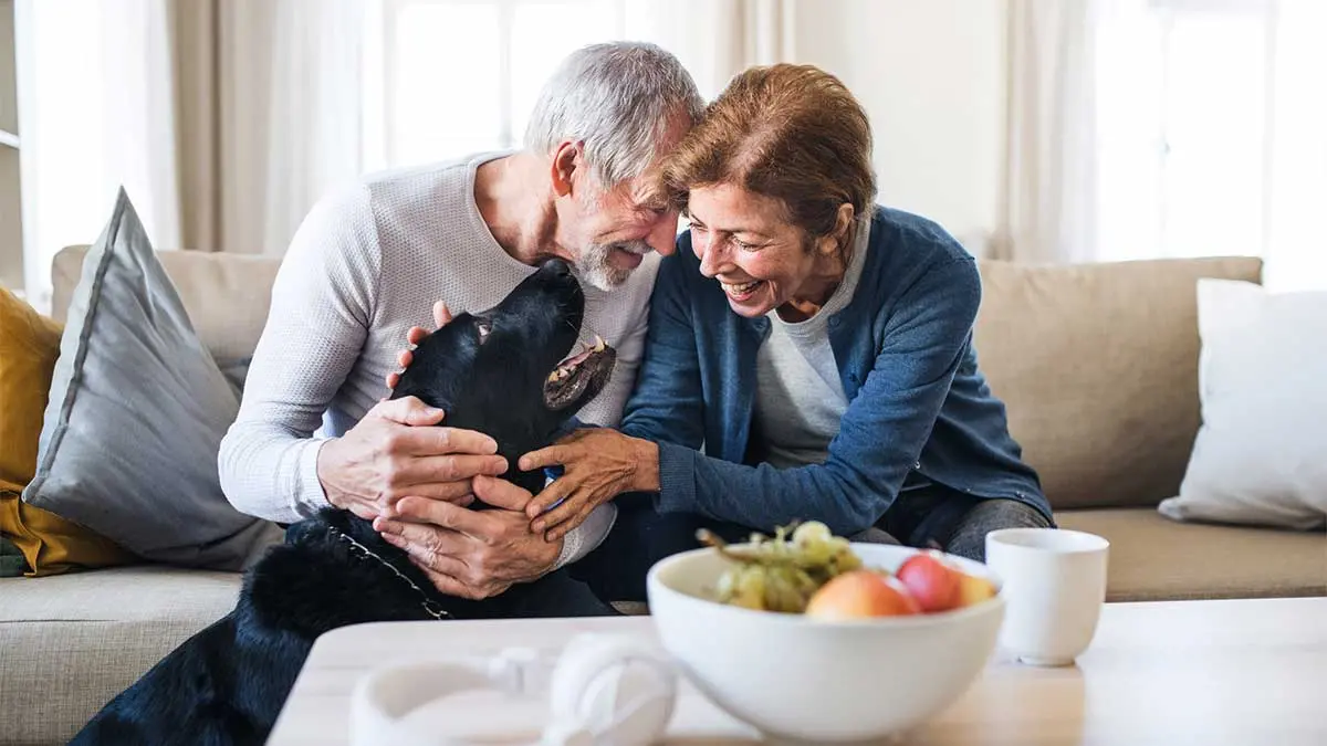 A couple sitting in their new home after purchasing with low income.