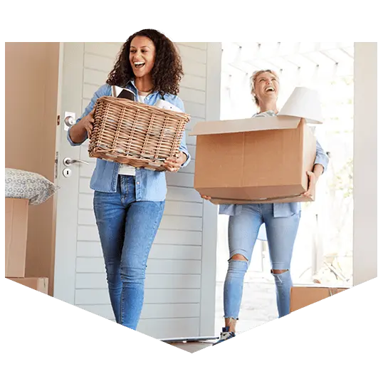 two women move into new home thanks to American Dream mortgage.