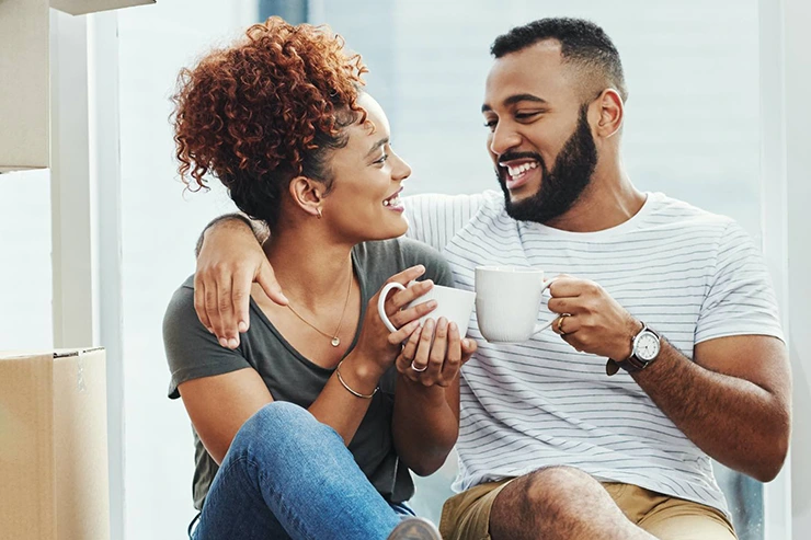 Couple drinking coffee