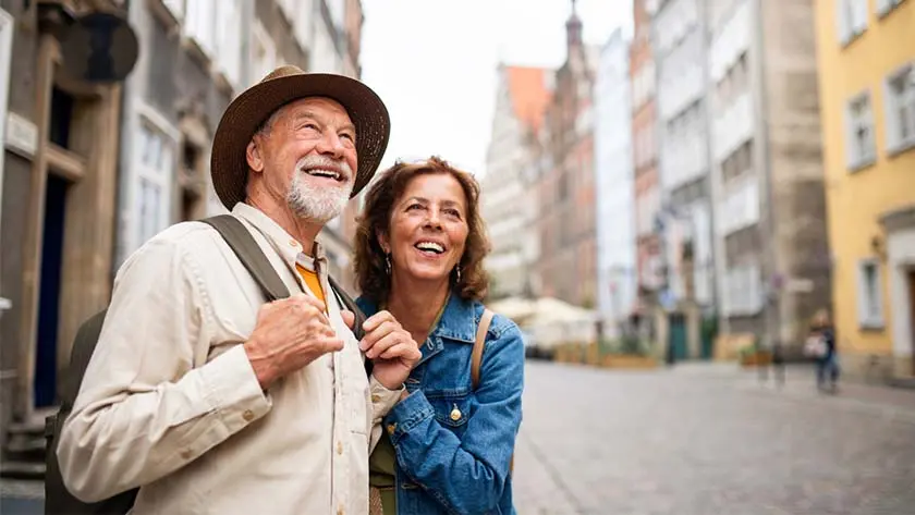 mature couple retired abroad