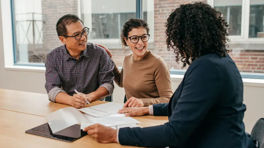 couple discussing their trust appointment with their financial professional