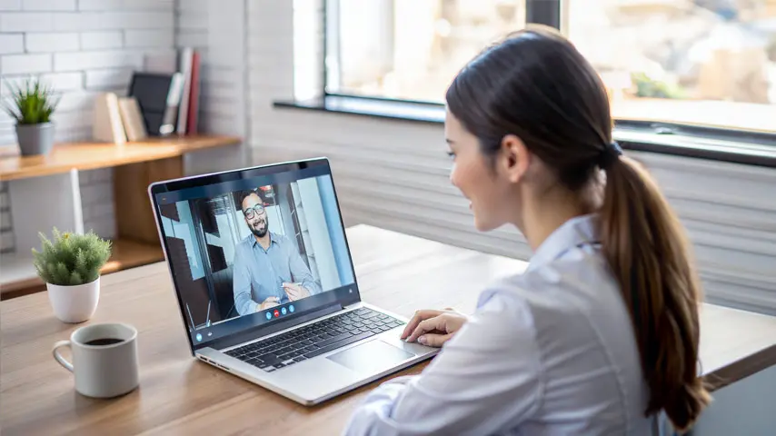 Woman working at computer