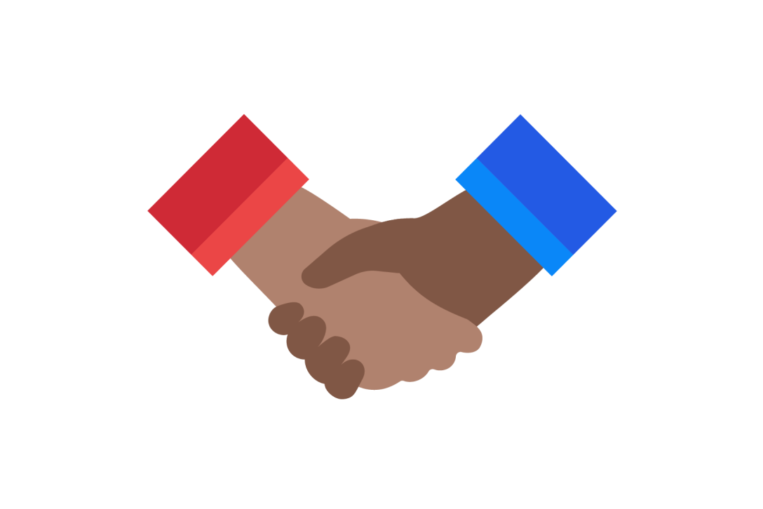 illustration of a mortgage loan officer and client handshake