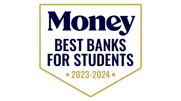 Logo for Money Magazine award for BEST BANKS FOR STUDENTS for 2023 to 2024