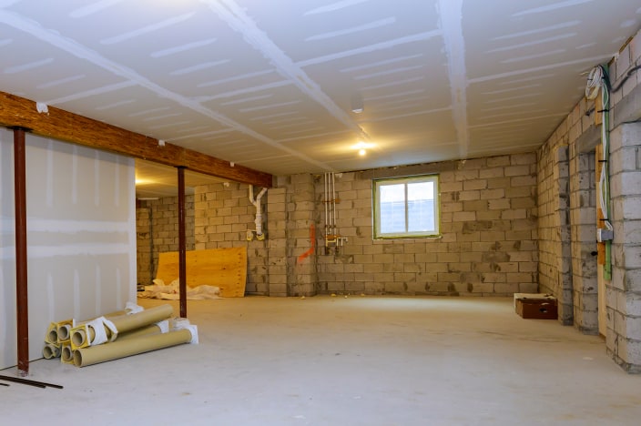 Basement space under construction