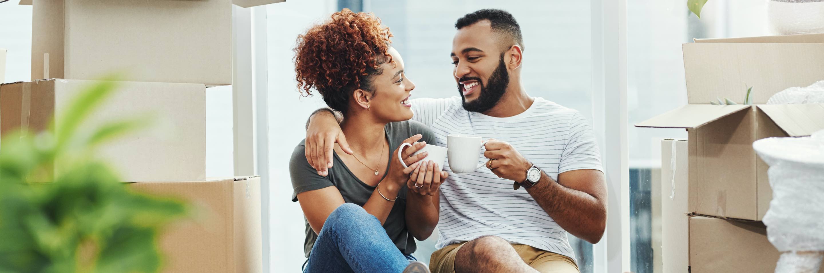 Couple drinking coffee