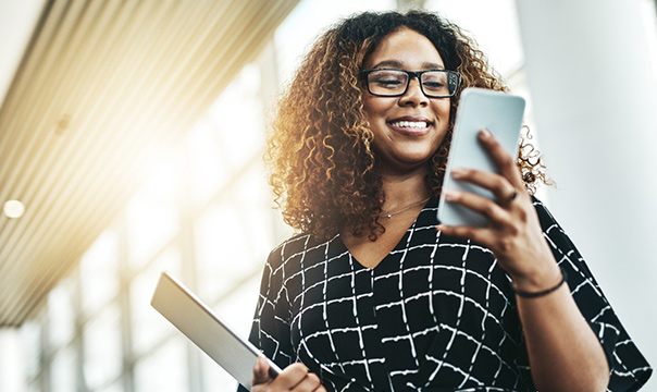 Woman with mobile phone